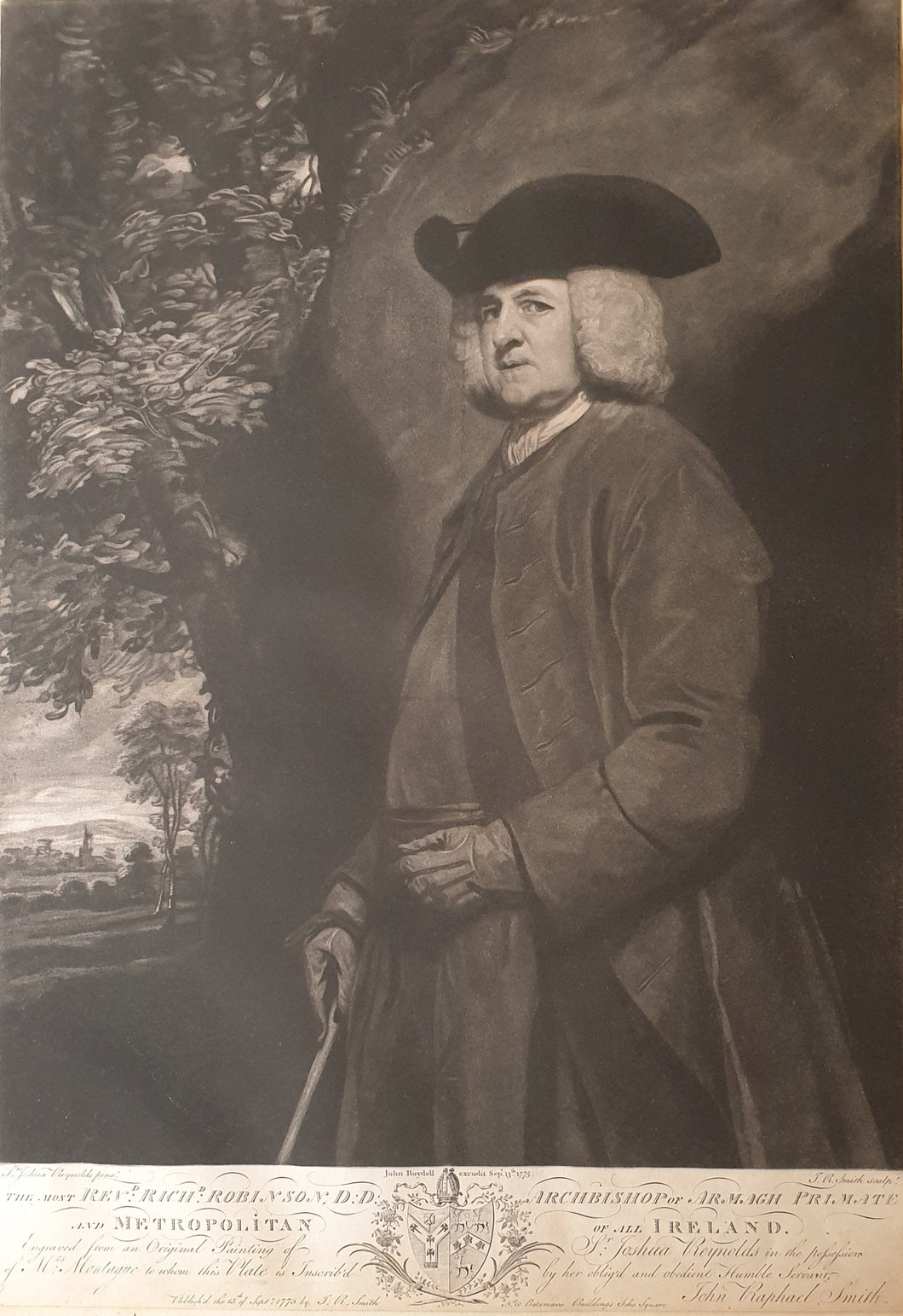 The Most Reverend Richard Robinson Archbishop Of Armagh Mezzotint Engraving By John Raphael Smith After Sir Joshua Reynolds 1775