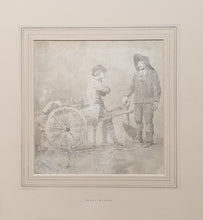 Load image into Gallery viewer, Henry Walton 18th.Century Grey Wash Watercolour Drawing Study Of A Barrowman And Dustman In Conversation Circa.1780
