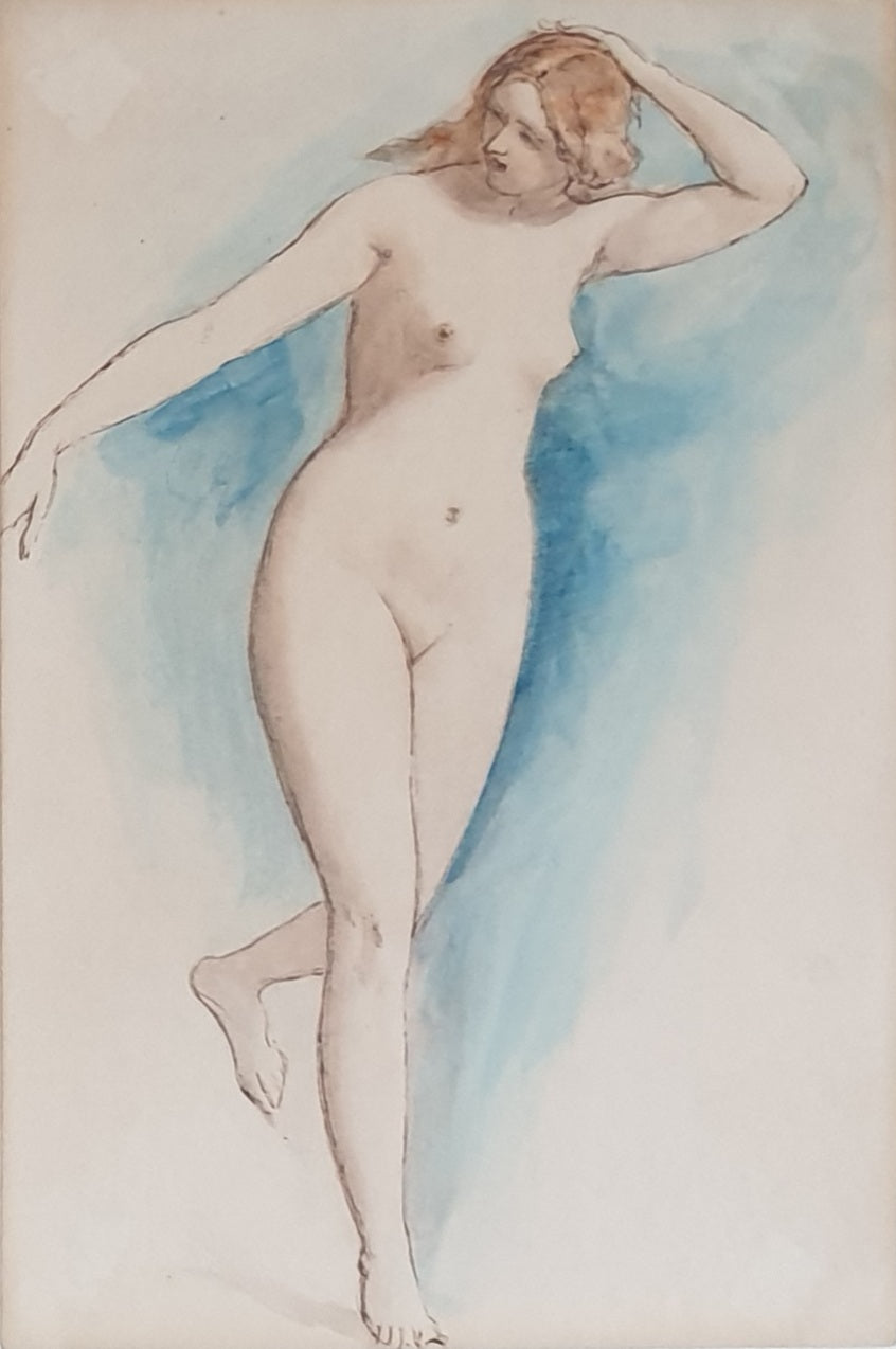 William Edward Frost R.A. Female Figure Study Pen And Ink Drawing Circa.1845