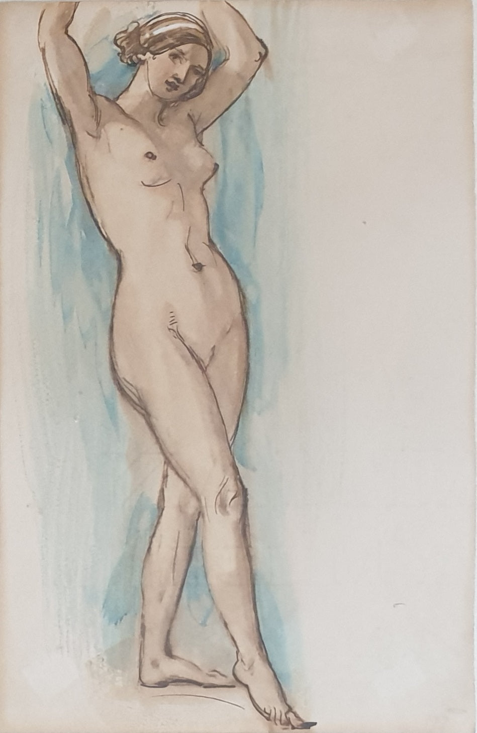 William Edward Frost R.A. Female Figure Study Pen And Ink Drawing Circa.1845