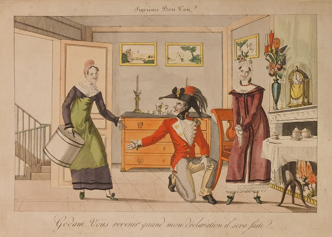 The Marriage Proposal Early 19th.Century French Caricature Etching Circa.1815