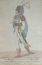 Load image into Gallery viewer, Mr Braham In The Character Of Orlando Hand Coloured Etching By Robert Dighton 1802
