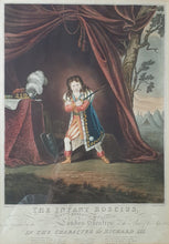 Load image into Gallery viewer, The Infant Roscius Master Grossmith As He Appeared At The London Theatres In The 6th. Year Of His Age In The Character Of Richard III Aquatint Engraving Circa.1824
