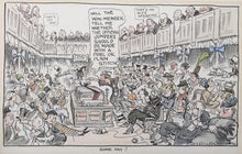 Load image into Gallery viewer, &quot;Some Day?&quot; Sidney Strube Pen Ink And Watercolour Political Satire On Women In Parliament Circa.1920
