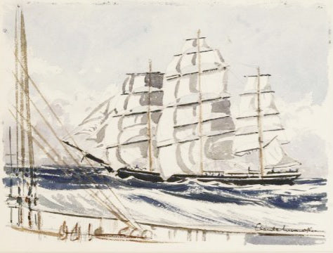 Claude Muncaster R.W.S.  Watercolour Study The Tea Clipper Blackgauntlet For Masefield's 