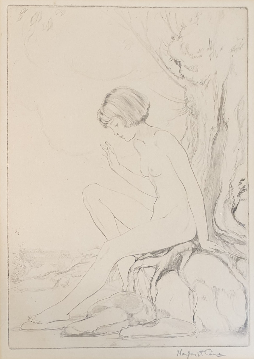 Margaret Cane Etching Female Nude Circa.1920