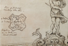 Load image into Gallery viewer, 18th.Century British School Pen And Ink Design For A Fountain Dedicated To Neptune
