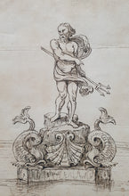 Load image into Gallery viewer, 18th.Century British School Pen And Ink Design For A Fountain Dedicated To Neptune
