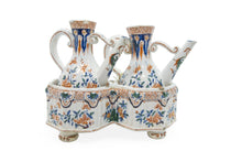 Load image into Gallery viewer, Late 18th.Century De Roos Dutch Delftware Condiment Set On Stand
