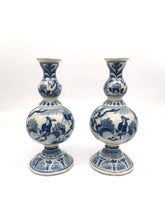 Load image into Gallery viewer, Pair Of Early 18th.Century Dutch Delftware Double Gourd Vases
