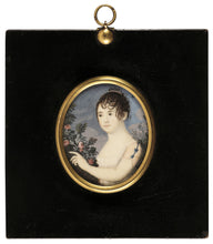 Load image into Gallery viewer, French Empire Portrait Miniature Of A Young Woman In A Rose Garden Circa.1800
