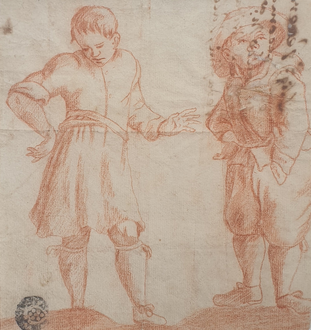 Circle Of Peter Van Laer Il Bamboccio 17th.Century Dutch School Red Chalk Drawing