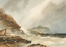 Load image into Gallery viewer, Henry Barlow Carter Watercolour A Storm Off Scarborough
